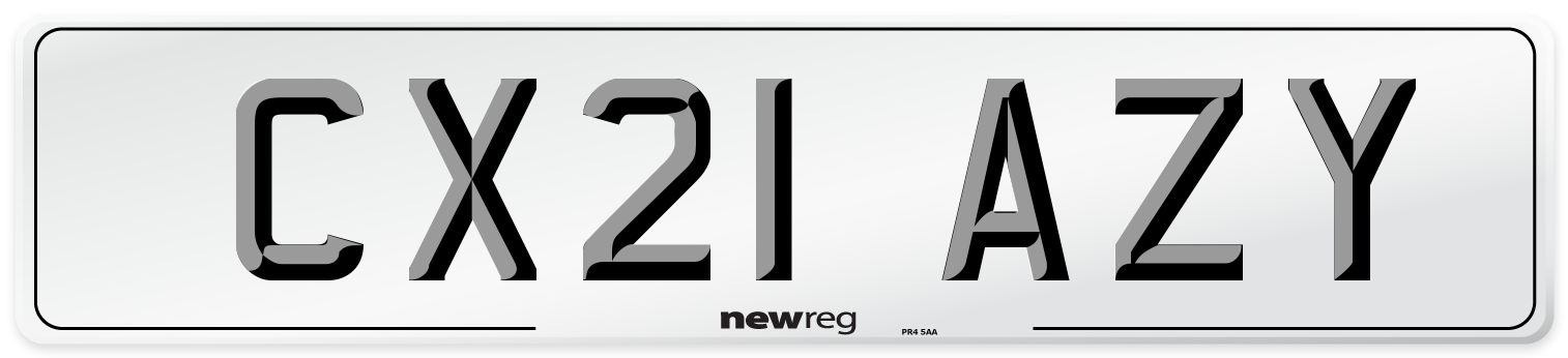CX21 AZY Number Plate from New Reg